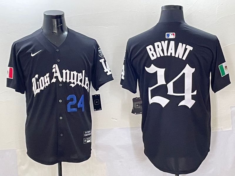 Men Los Angeles Dodgers #24 Bryant Black Five generations Joint Name 2025 Nike MLB Jersey style 4->los angeles dodgers->MLB Jersey